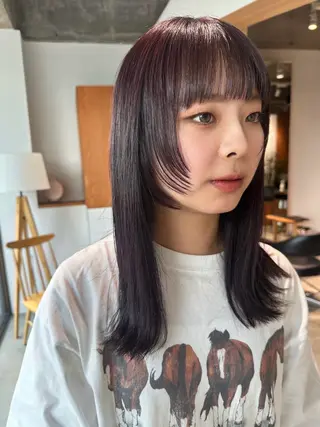 セミロング カラー AR.MARA hair  studio所属・ウェーブパーマ サトウヒカルのヘアスタイル