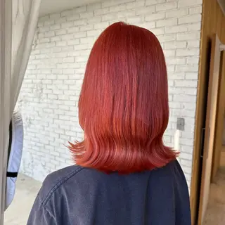 セミロング カラー レイヤーブリーチ特化 ホワイト専門/岸のヘアスタイル