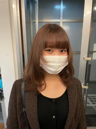 セミロング パーマ fifth所属・センターパート／マッ シュ／パーマ　あさみのヘアスタイル