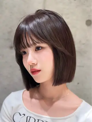 ミディアム 【いっせい】似合わせ カット✂️縮毛矯正のヘアスタイル