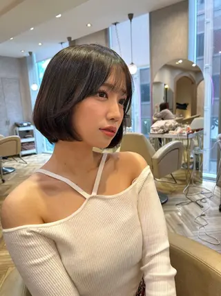 ショート 銀座🇰🇷韓国ボブ 🧡巻ける縮毛/せんのヘアスタイル