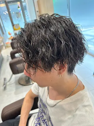 ミディアム パーマ メンズ 💈メンズ特化 美容師サキ💈のヘアスタイル