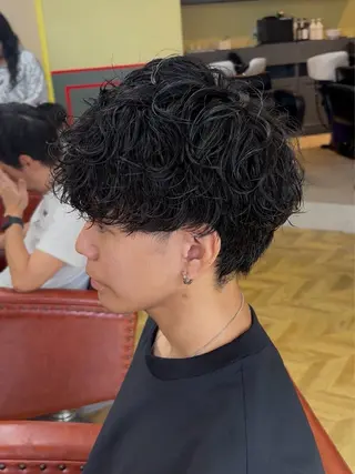 パーマ メンズ 田中 魁人のヘアスタイル