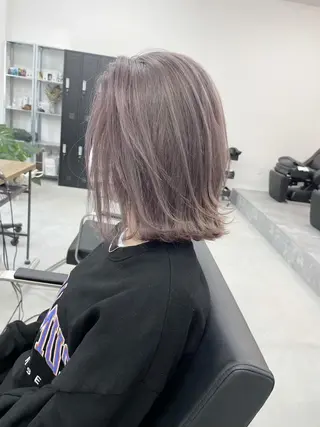 ミディアム カラー パーマ ヘアアレンジ ネイル マツエク・マツパ アイブロウ カラー特化サロン大阪 ルービック江坂/新城のヘアスタイル