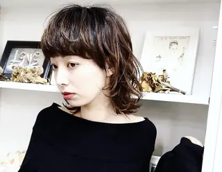 ミディアム カラー ヘアアレンジ 山口 悟のヘアスタイル