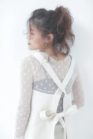 ショート シールエクステ/ ハイトーンカラーのヘアスタイル