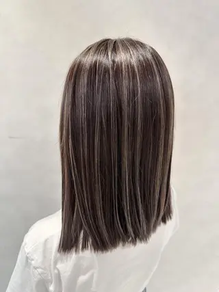 セミロング カラー ヘアアレンジ 💎ハイライトカラー /髪質改善カラー💎のヘアスタイル