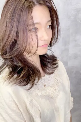 セミロング チダアキフミ Ash大森のヘアスタイル
