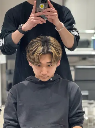 メンズ 曲がる縮毛/カルマパ ーマ/池袋/横村大全のヘアスタイル