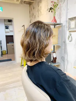 ミディアム カラー rewo所属・佐藤 慎哉のヘアスタイル