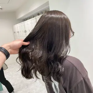 ミディアム カラー ヘアアレンジ 韓国風ベージュ🤎 赤みなし🌿横浜🤎のヘアスタイル