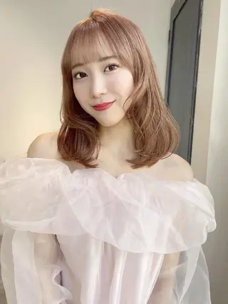 セミロング カラー 盛れる韓国ヘア🩰/ 透明感カラー/華のヘアスタイル