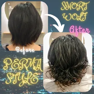 ショート パーマ GR 髪質改善トリートメント×ヘッドスパ【ジーアール】所属・🌺中村🌺毎日楽し くなる髪をご提案✨のヘアスタイル