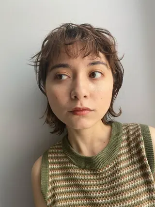 セミロング カラー AVANCE京橋所属・ハイトーンヘア/ 島崎　タクミのヘアスタイル