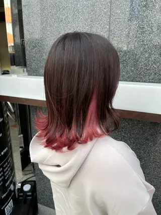 ミディアム カラー 韓国/インナーカラー 🍑YUI🍑のヘアスタイル