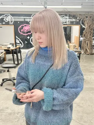 ミディアム カラー 24時間受付🌈ブリ ーチ特化RYUTOのヘアスタイル
