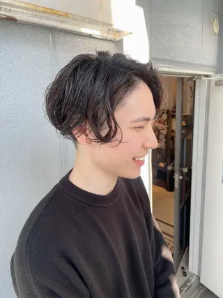 ミディアム パーマ メンズ メンズ特化/お任せ可 矢場町/モモコ🍑のヘアスタイル