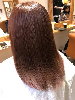 ミディアム カラー 髪質改善×矯正🫧 韓国ヘアasamiのヘアスタイル