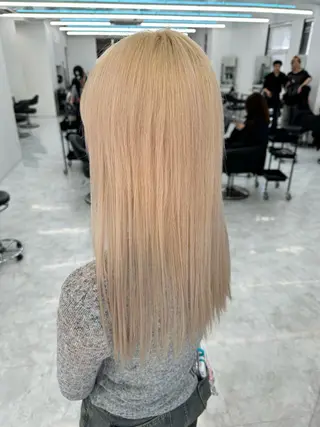 セミロング カラー ダブルカラー 韓国ヘアKYONのヘアスタイル