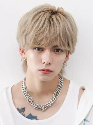 ミディアム カラー パーマ メンズ シースルーマッシュ/ メンズ/KYOHEIのヘアスタイル