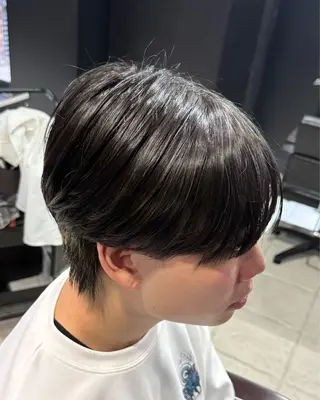 ショート メンズ 難波/メンズウルフ・ フェザーパーマ鶴田文のヘアスタイル