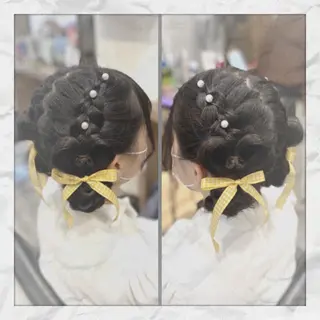 セミロング ヘアアレンジ ヘアセット/着付け 𓇼 松本 夏美𓇼のヘアスタイル