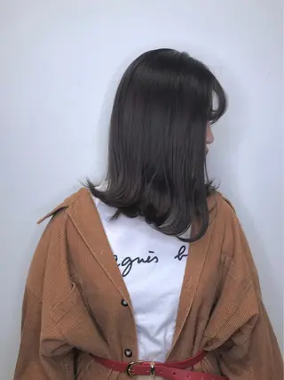 セミロング 髪質改善/マツパ 垢抜け透明カラー衣笠のヘアスタイル