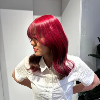 セミロング カラー sawaka🪽うる 艶カラー/レイヤーのヘアスタイル