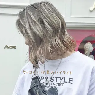ミディアム 美髪/ハイライト 指名No.1KAIのヘアスタイル