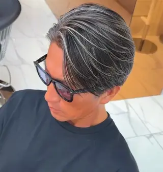 カラー メンズ 白髪ぼかし/白髪 メッシュ/ゆうとのヘアスタイル