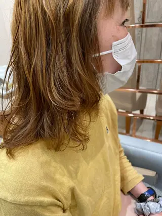 ミディアム パーマ 神野 れなのヘアスタイル