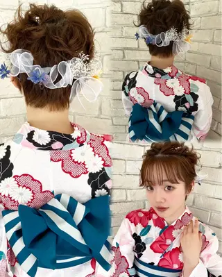 白髪ぼかしハイライト ヘアアレンジのヘアスタイル