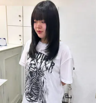 セミロング カラー inq sakae所属・りん🌷︎名古屋 透明感カラー/カットのヘアスタイル