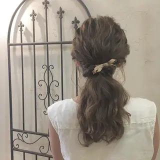 セミロング ヘアアレンジ LoRE hair 四条河原町 西尾友里のヘアスタイル