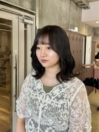 ミディアム カラー era所属・azumi/ボブ/暖 色/オリーブ/縮毛のヘアスタイル