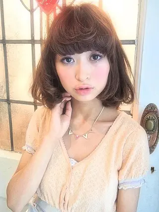 ミディアム カラー パーマ ✨hair make flencia✂️✨のヘアスタイル