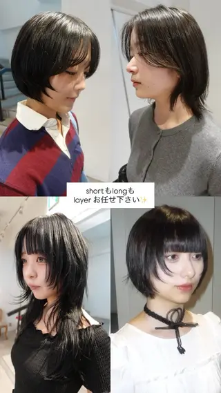 カラー特化/ハッシュ レイヤーSENAのヘアスタイル