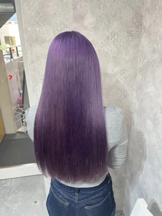 セミロング カラー 寒色アイドルカラー JUNOチナツのヘアスタイル