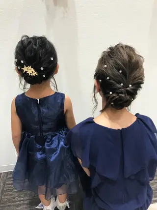 セミロング ヘアアレンジ キッズ Miku❇️ フェイスレイヤーのヘアスタイル