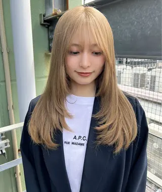 セミロング カラー ヘアアレンジ ✨カチモリ✨レイヤー 韓国ヘア🇰🇷ゆいのヘアスタイル