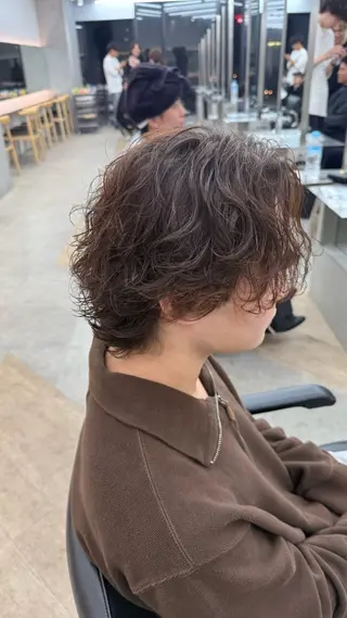 ショート カラー パーマ メンズ キッズ 栄💗メンズパーマ｜ ハイトーン｜haruのヘアスタイル