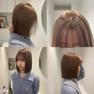 ショート リン🔔ボブ cut ベージュカラー🤎のヘアスタイル