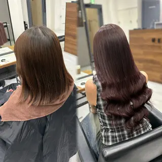 ミディアム SAKI🫧透明感 カラー&エクステのヘアスタイル