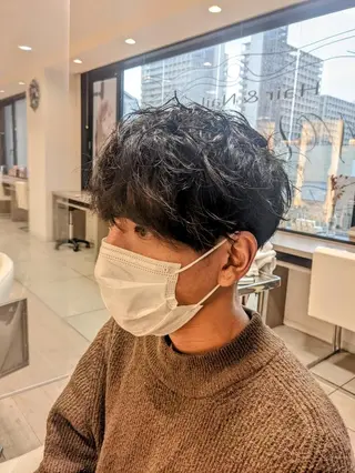 ショート パーマ メンズ 小川 健治✨のヘアスタイル