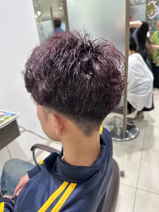 ショート カラー パーマ メンズ 艶カラー/縮毛矯正/ ブリーチカラー/みなのヘアスタイル