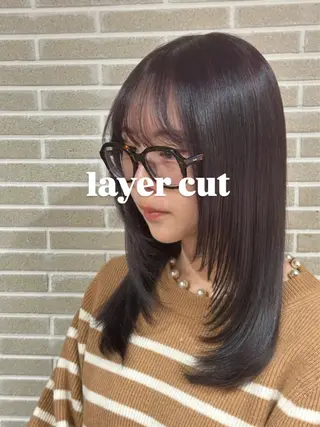 セミロング メンズパーマ/レイヤ ーカット岡田遥希のヘアスタイル