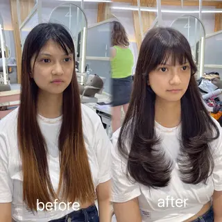セミロング 顔周り/透明感カラー /韓国ヘア/TAKUのヘアスタイル