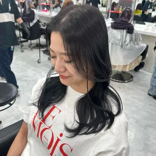 ロング カラー パーマ ヘアアレンジ メンズ キッズ 🩶盛れ✖️韓国ヘア 🩶Himari🎀のヘアスタイル