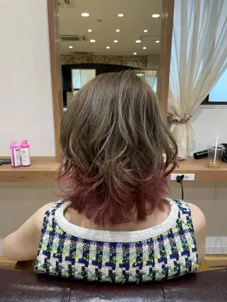 ミディアム YASUHIRO グレージュ/メンズのヘアスタイル