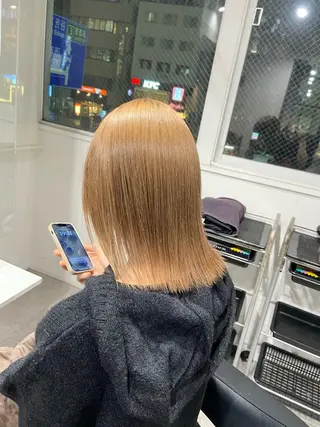 セミロング カラー ヘアアレンジ トレンドモテカラー 🩷色落ちまで可愛くのヘアスタイル